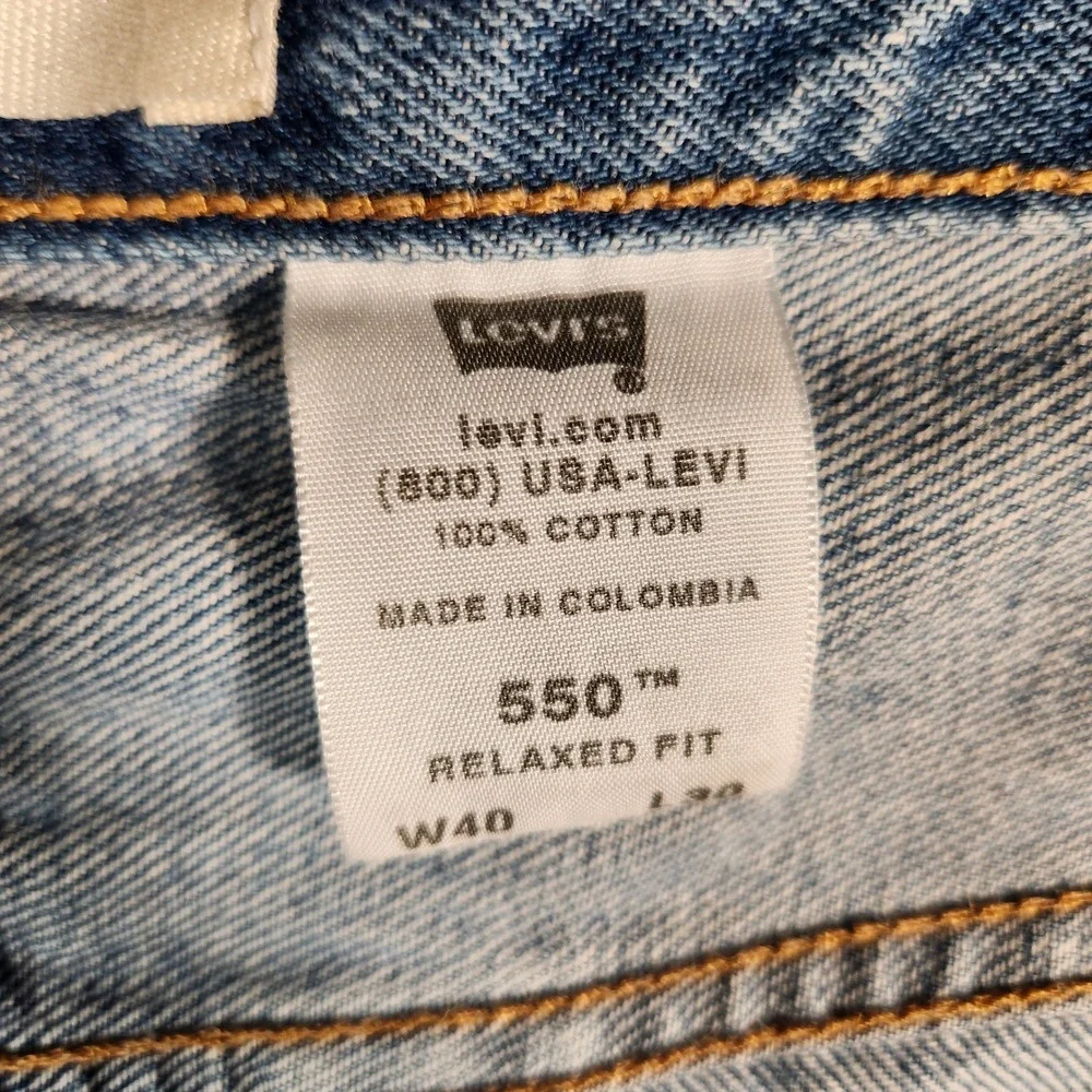 Levi's 550‎ Jeans Men's 40X30 Blue Relaxed Fit Light Wash Denim